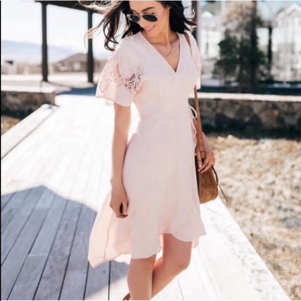 ASTR The Label Crochet Wrap Dress